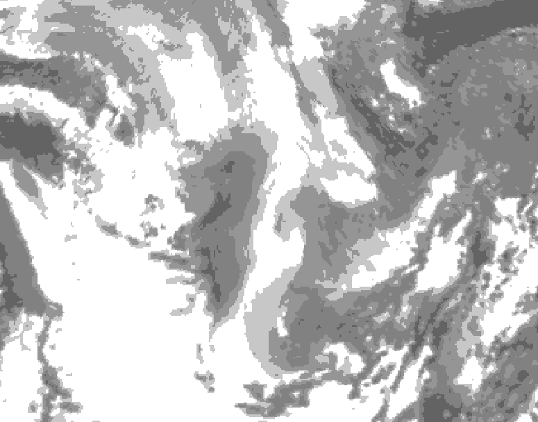 GDPS total cloud 108 hour forecast chart for Canada based on 2026/01/13 1200Z data