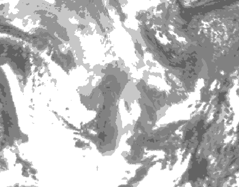 GDPS total cloud 114 hour forecast chart for Canada based on 2026/01/13 1200Z data