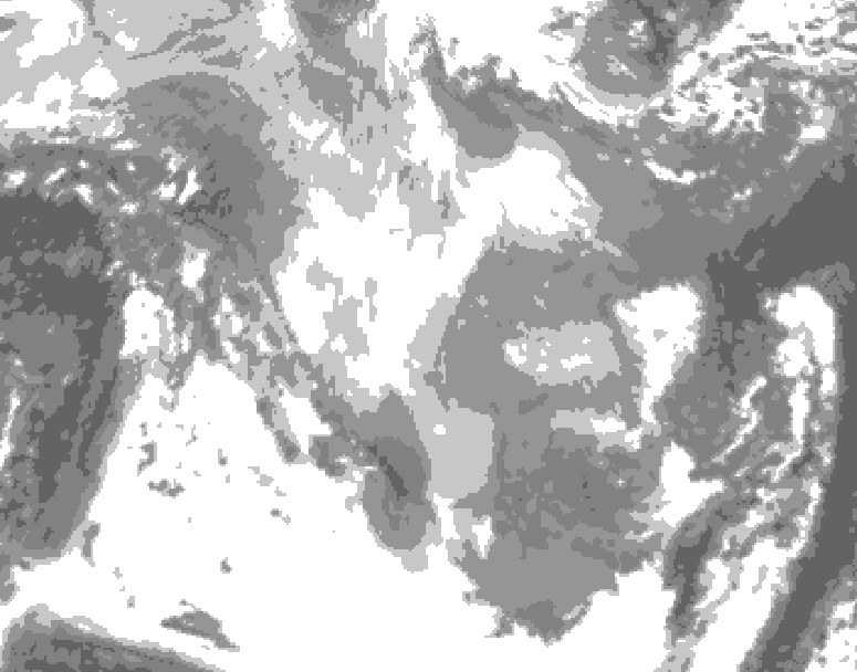 GDPS total cloud 150 hour forecast chart for Canada based on 2026/01/13 1200Z data