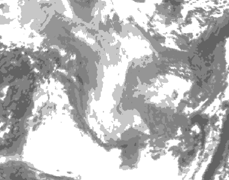 GDPS total cloud 162 hour forecast chart for Canada based on 2026/01/13 1200Z data