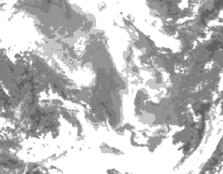 GDPS total cloud 192 hour forecast chart for Canada based on 2026/01/13 1200Z data