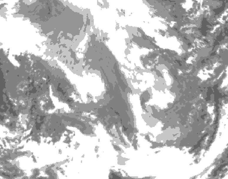 GDPS total cloud 198 hour forecast chart for Canada based on 2026/01/13 1200Z data