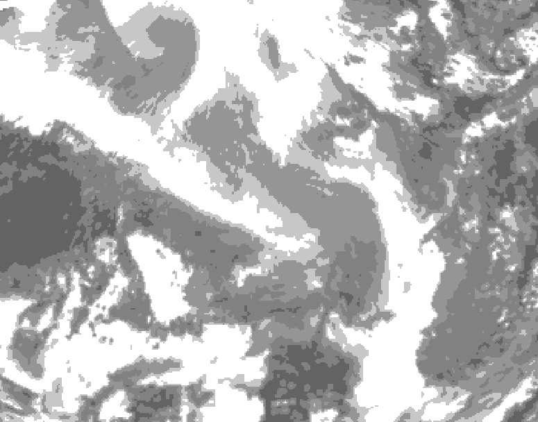 GDPS total cloud 216 hour forecast chart for Canada based on 2026/01/13 1200Z data