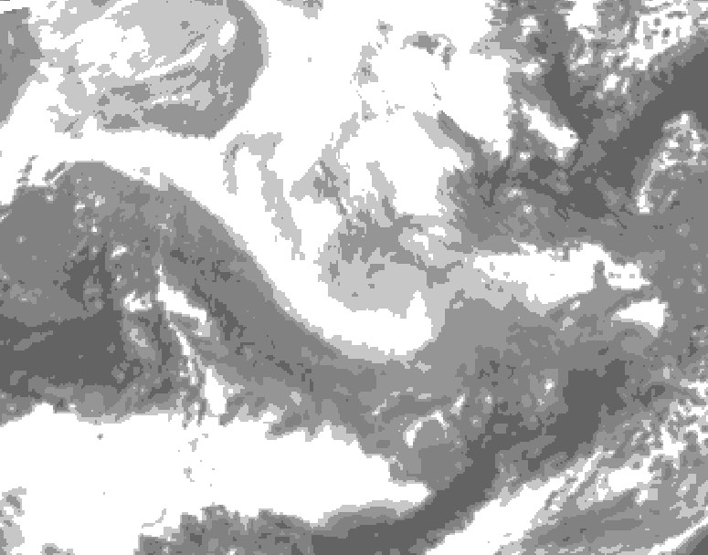 GDPS total cloud 240 hour forecast chart for Canada based on 2026/01/13 1200Z data