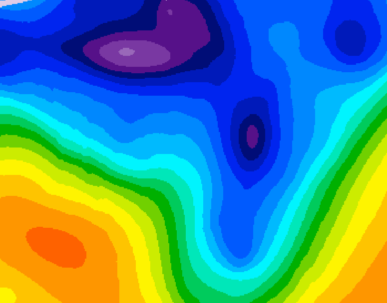 GDPS 500 millibar geopotential height 024 hour forecast chart for Canada based on 2026/01/14 0000Z data