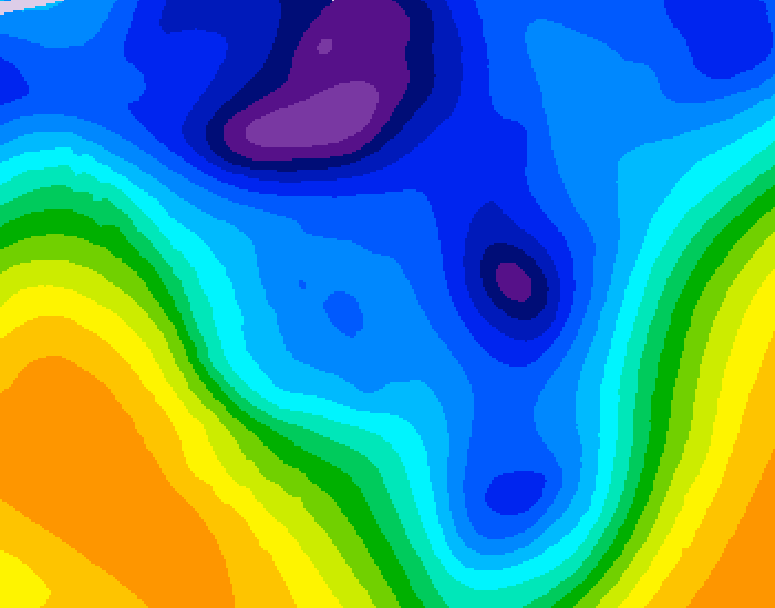 GDPS 500 millibar geopotential height 036 hour forecast chart for Canada based on 2026/01/14 0000Z data