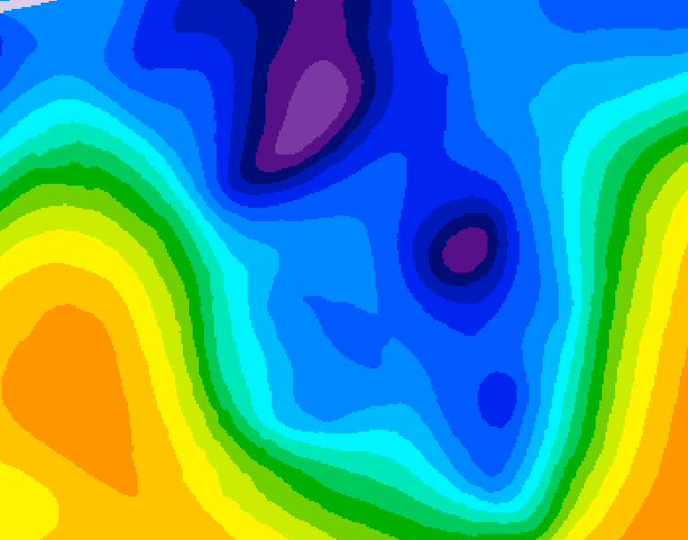 GDPS 500 millibar geopotential height 048 hour forecast chart for Canada based on 2026/01/14 0000Z data