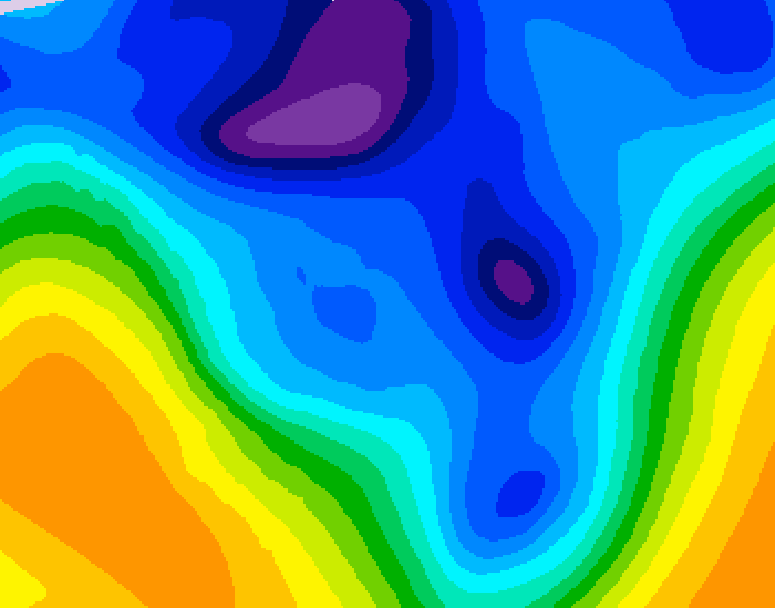 GDPS 500 millibar geopotential height 024 hour forecast chart for Canada based on 2026/01/14 1200Z data