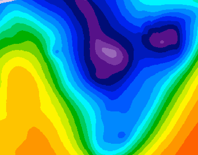 GDPS 500 millibar geopotential height 090 hour forecast chart for Canada based on 2026/01/14 1200Z data