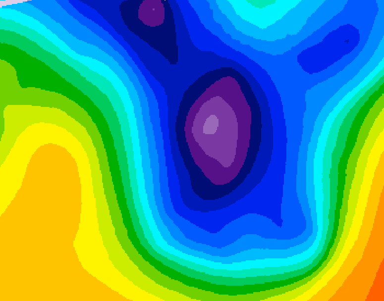 GDPS 500 millibar geopotential height 114 hour forecast chart for Canada based on 2026/01/14 1200Z data