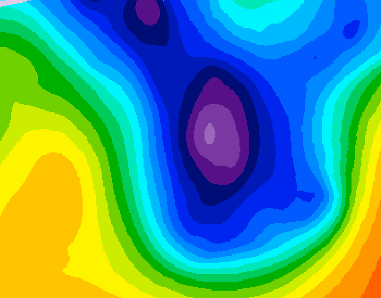 GDPS 500 millibar geopotential height 120 hour forecast chart for Canada based on 2026/01/14 1200Z data