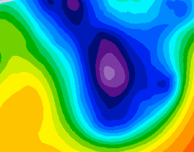 GDPS 500 millibar geopotential height 126 hour forecast chart for Canada based on 2026/01/14 1200Z data