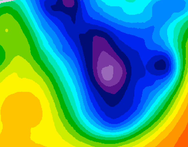 GDPS 500 millibar geopotential height 132 hour forecast chart for Canada based on 2026/01/14 1200Z data