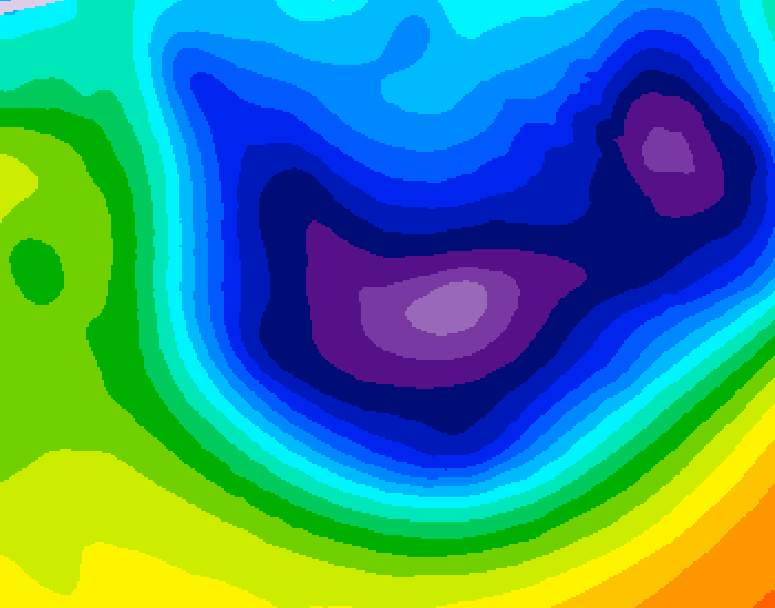 GDPS 500 millibar geopotential height 180 hour forecast chart for Canada based on 2026/01/14 1200Z data