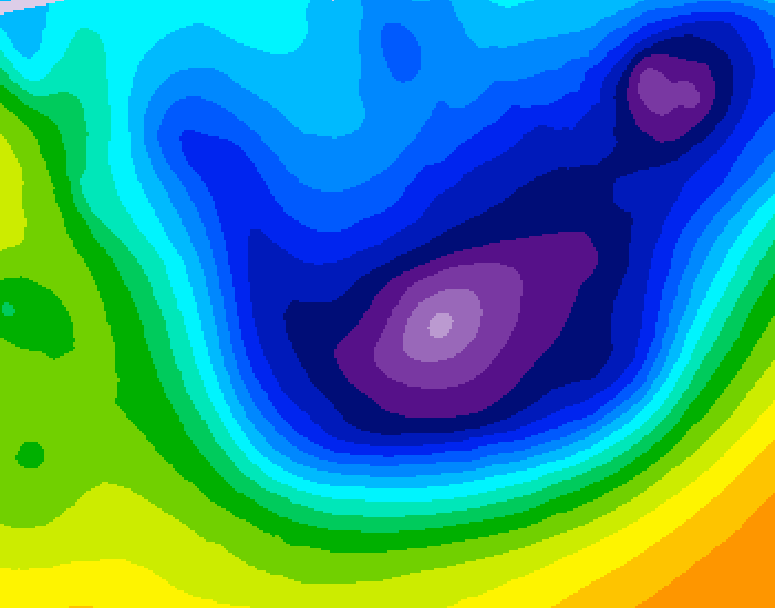 GDPS 500 millibar geopotential height 198 hour forecast chart for Canada based on 2026/01/14 1200Z data