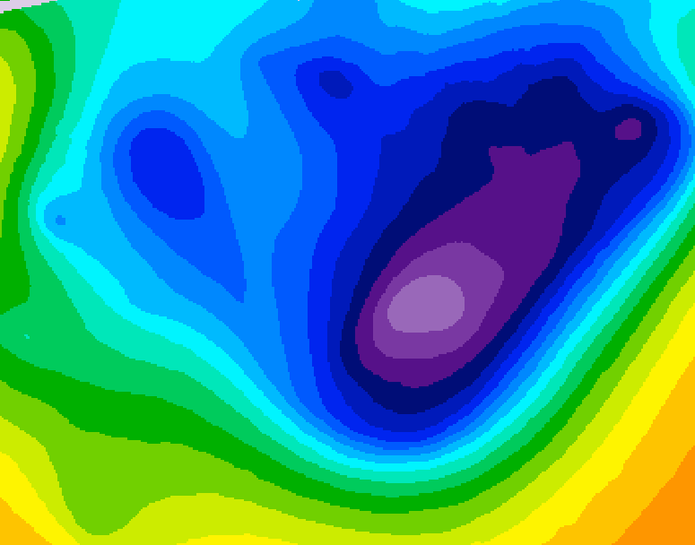 GDPS 500 millibar geopotential height 222 hour forecast chart for Canada based on 2026/01/14 1200Z data