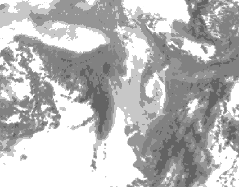 GDPS total cloud 024 hour forecast chart for Canada based on 2026/01/14 0000Z data
