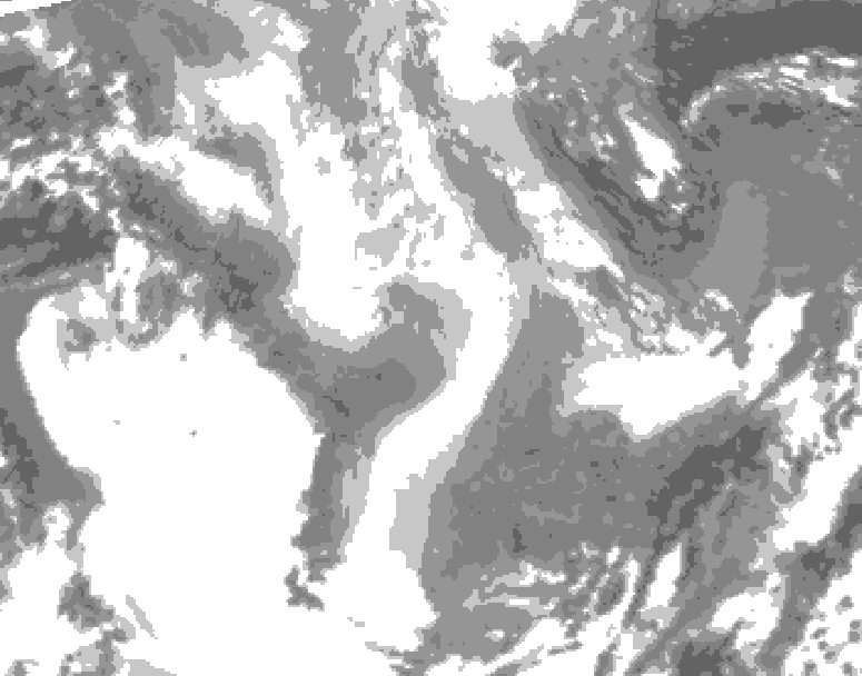 GDPS total cloud 096 hour forecast chart for Canada based on 2026/01/14 0000Z data