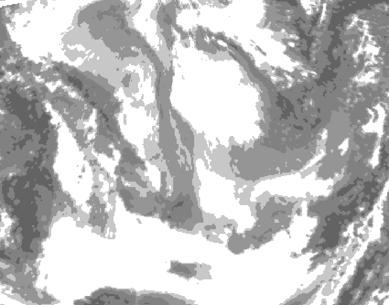 GDPS total cloud 168 hour forecast chart for Canada based on 2026/01/14 0000Z data