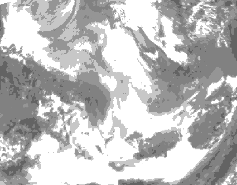 GDPS total cloud 192 hour forecast chart for Canada based on 2026/01/14 0000Z data