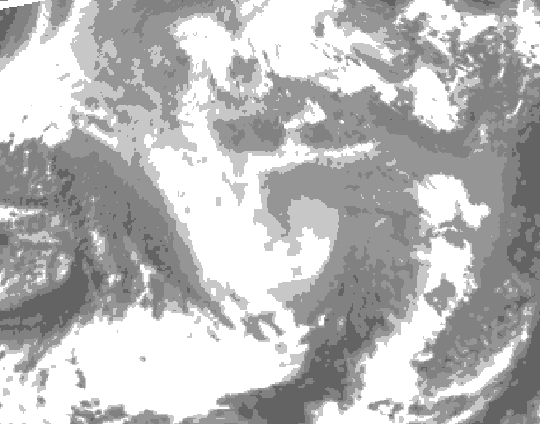 GDPS total cloud 234 hour forecast chart for Canada based on 2026/01/14 0000Z data
