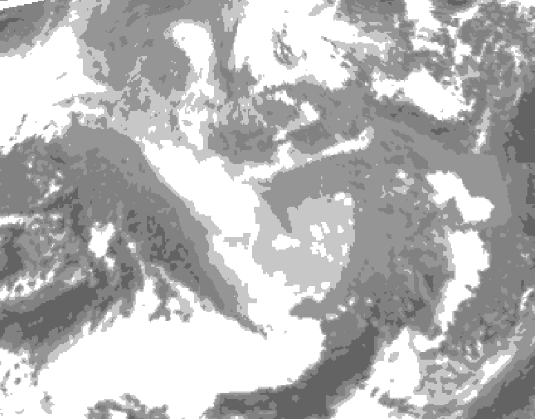 GDPS total cloud 240 hour forecast chart for Canada based on 2026/01/14 0000Z data