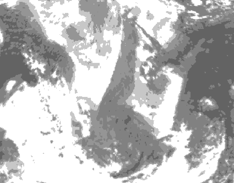 GDPS total cloud 054 hour forecast chart for Canada based on 2026/01/14 1200Z data