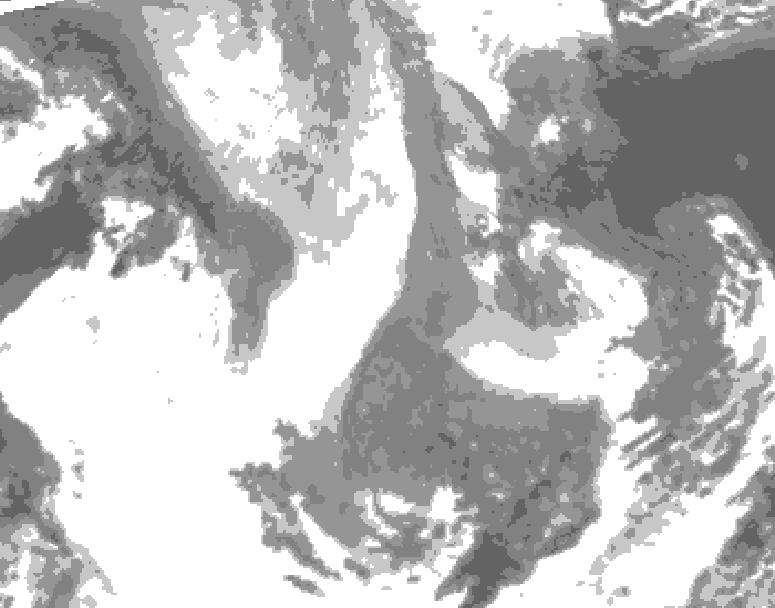 GDPS total cloud 066 hour forecast chart for Canada based on 2026/01/14 1200Z data