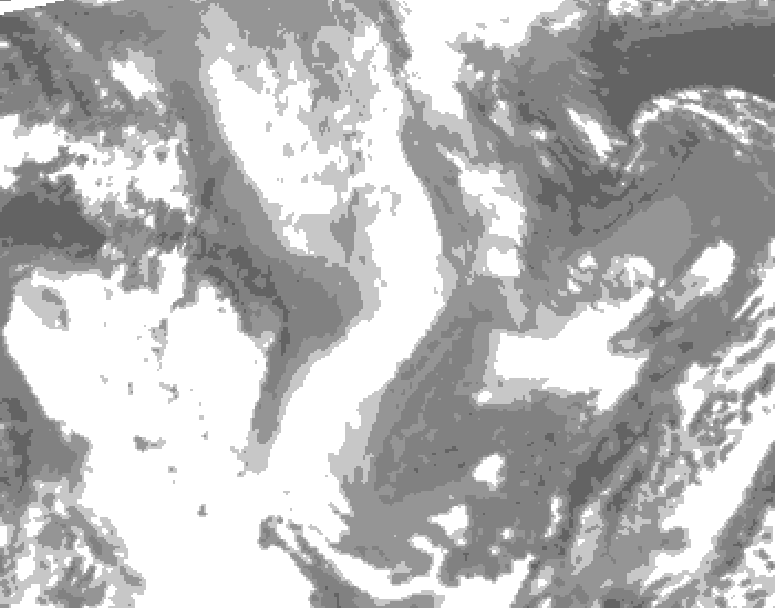 GDPS total cloud 078 hour forecast chart for Canada based on 2026/01/14 1200Z data