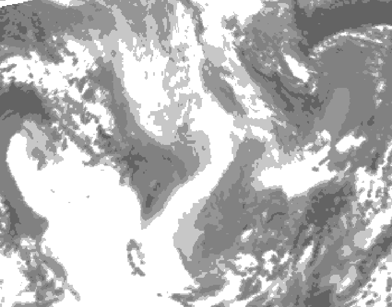GDPS total cloud 084 hour forecast chart for Canada based on 2026/01/14 1200Z data