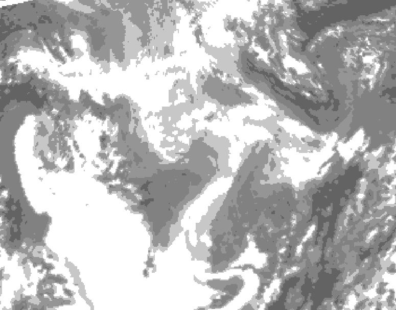 GDPS total cloud 090 hour forecast chart for Canada based on 2026/01/14 1200Z data