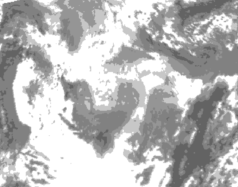 GDPS total cloud 096 hour forecast chart for Canada based on 2026/01/14 1200Z data