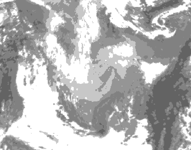 GDPS total cloud 108 hour forecast chart for Canada based on 2026/01/14 1200Z data