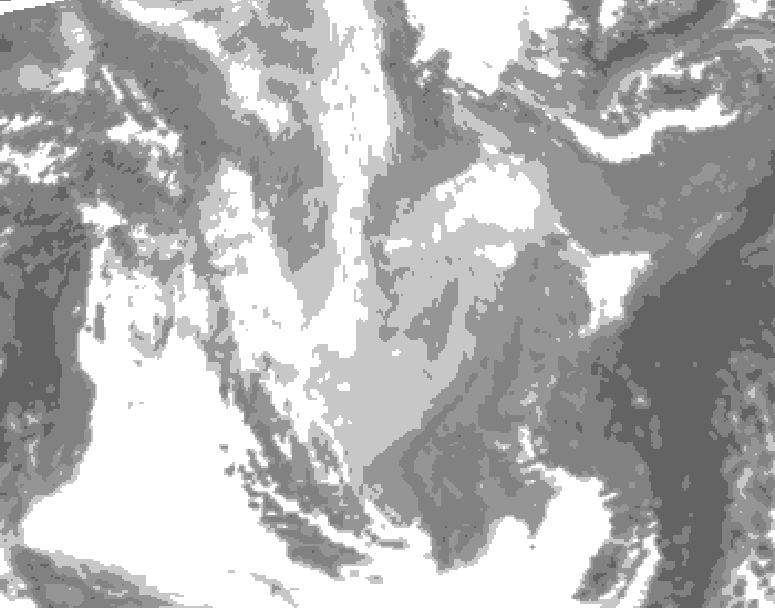 GDPS total cloud 114 hour forecast chart for Canada based on 2026/01/14 1200Z data