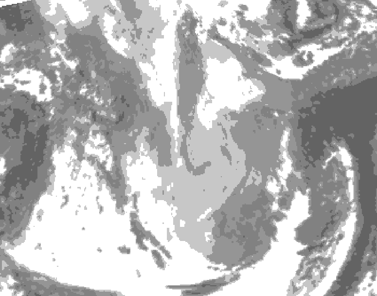 GDPS total cloud 126 hour forecast chart for Canada based on 2026/01/14 1200Z data