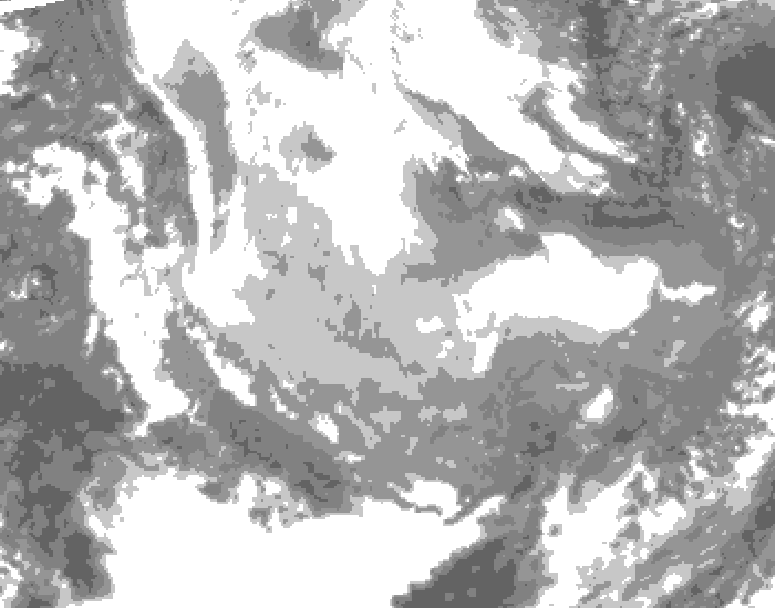 GDPS total cloud 180 hour forecast chart for Canada based on 2026/01/14 1200Z data