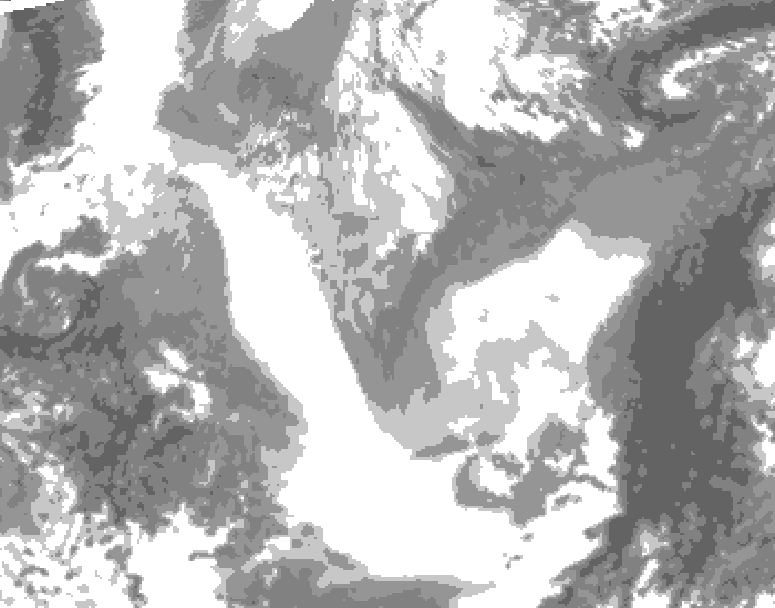 GDPS total cloud 234 hour forecast chart for Canada based on 2026/01/14 1200Z data