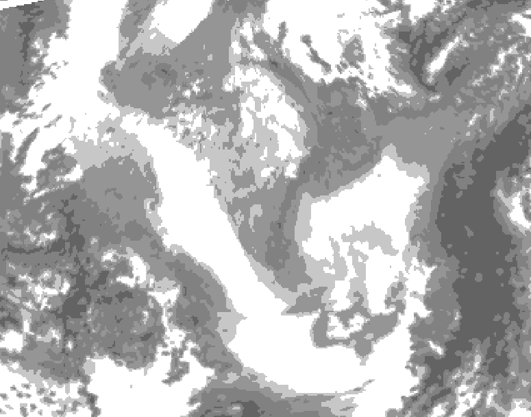 GDPS total cloud 240 hour forecast chart for Canada based on 2026/01/14 1200Z data