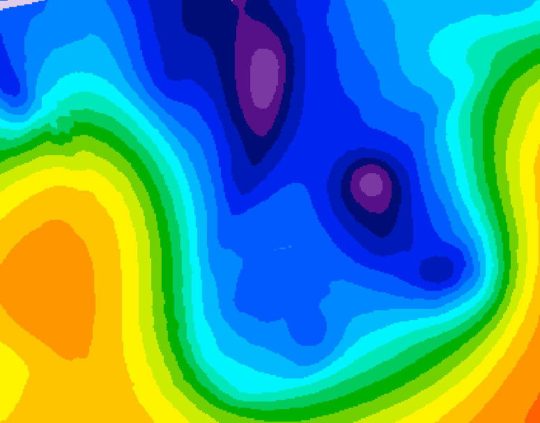 GDPS 500 millibar geopotential height 042 hour forecast chart for Canada based on 2026/01/15 0000Z data