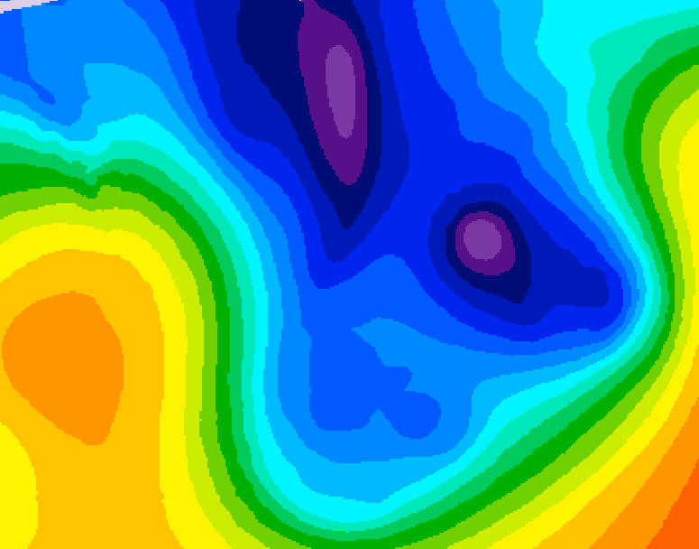 GDPS 500 millibar geopotential height 048 hour forecast chart for Canada based on 2026/01/15 0000Z data