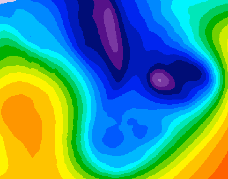 GDPS 500 millibar geopotential height 054 hour forecast chart for Canada based on 2026/01/15 0000Z data