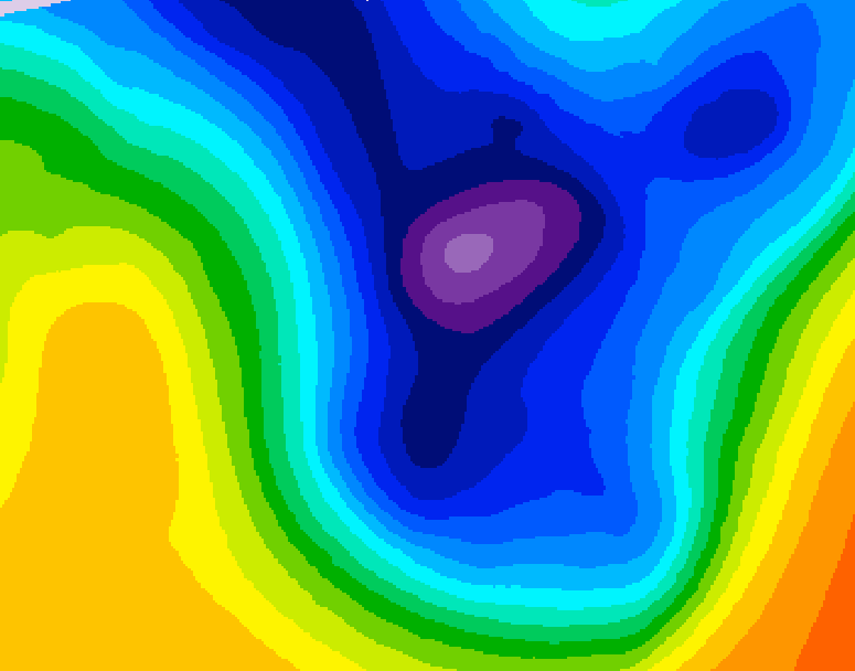 GDPS 500 millibar geopotential height 096 hour forecast chart for Canada based on 2026/01/15 0000Z data