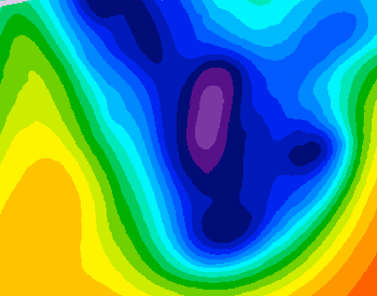 GDPS 500 millibar geopotential height 114 hour forecast chart for Canada based on 2026/01/15 0000Z data