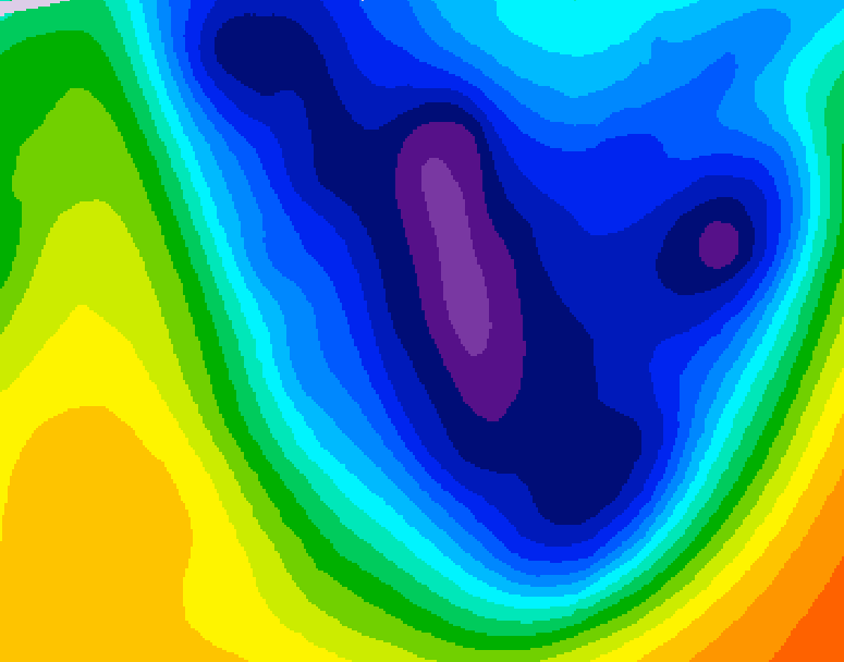 GDPS 500 millibar geopotential height 126 hour forecast chart for Canada based on 2026/01/15 0000Z data