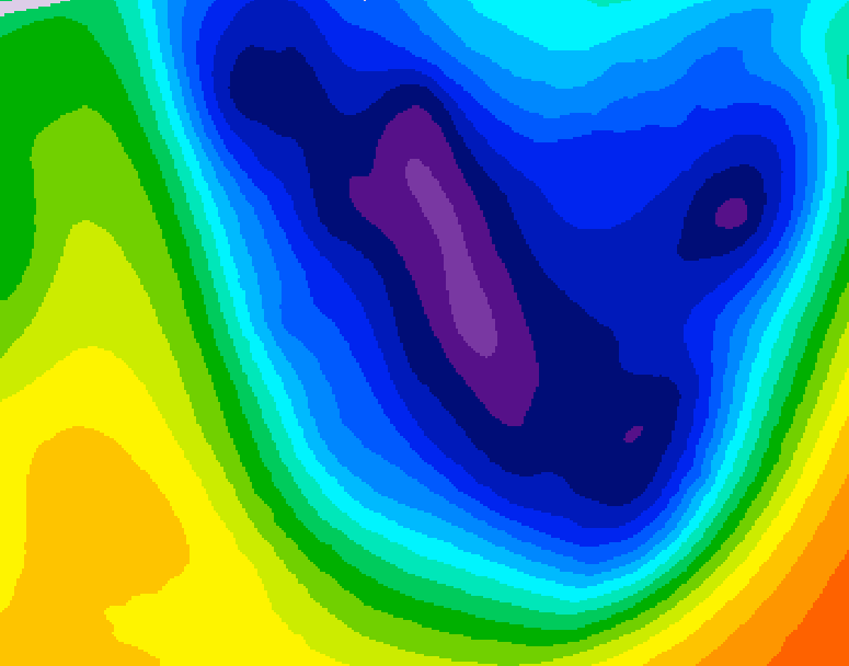 GDPS 500 millibar geopotential height 132 hour forecast chart for Canada based on 2026/01/15 0000Z data