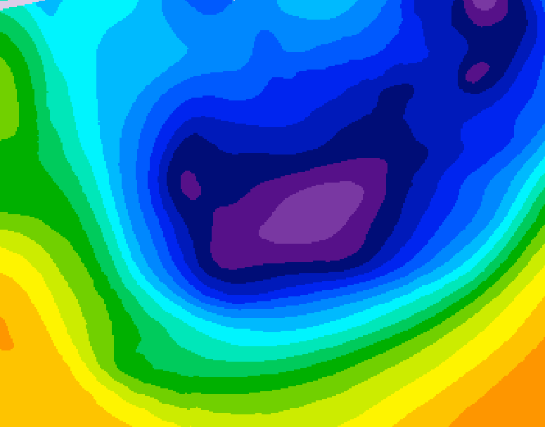 GDPS 500 millibar geopotential height 186 hour forecast chart for Canada based on 2026/01/15 1200Z data