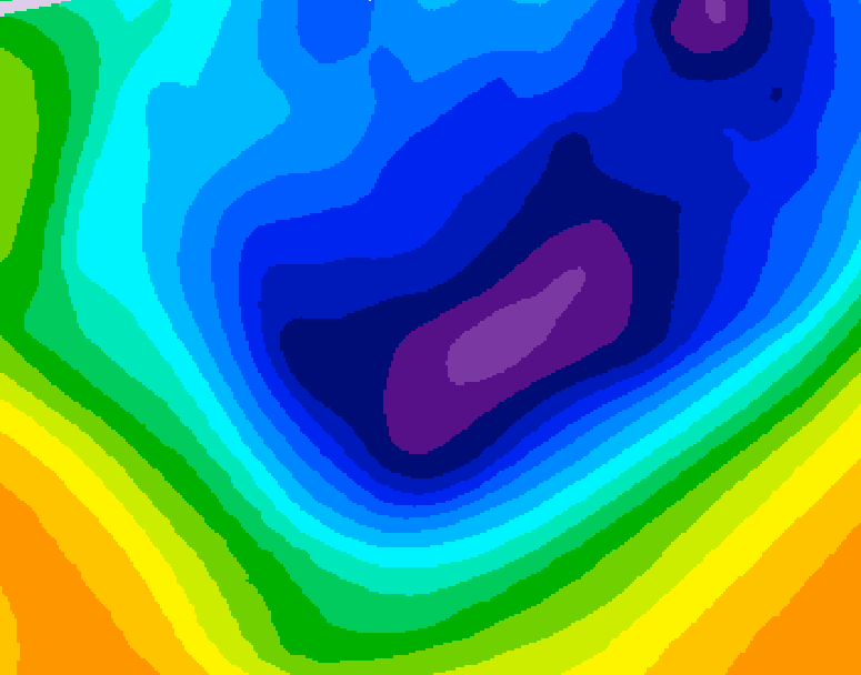 GDPS 500 millibar geopotential height 198 hour forecast chart for Canada based on 2026/01/15 1200Z data