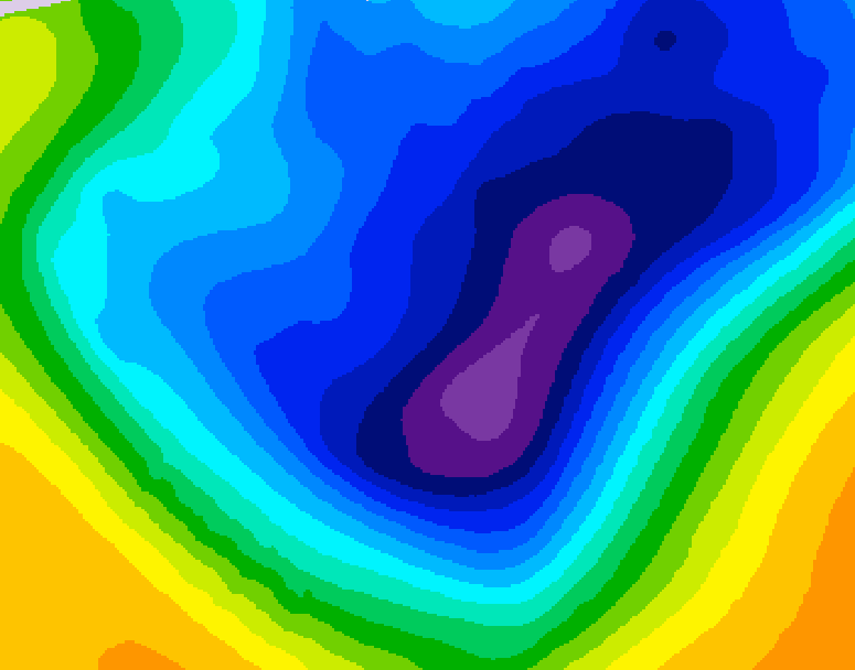 GDPS 500 millibar geopotential height 216 hour forecast chart for Canada based on 2026/01/15 1200Z data
