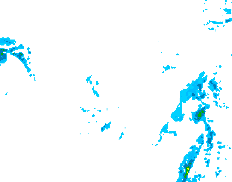 GDPS precipitation 018 hour forecast chart for Canada based on 2026/01/15 0000Z data
