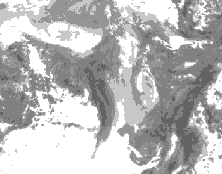GDPS total cloud 006 hour forecast chart for Canada based on 2026/01/15 0000Z data